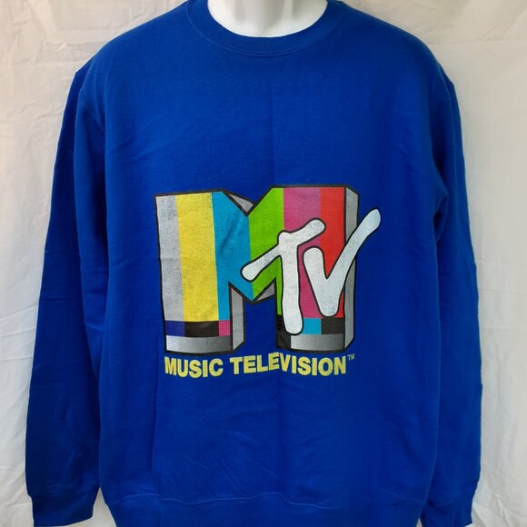 MTV - Music Television Screen Logo - New Royal Blue Sweatshirt - Picture 8 of 8